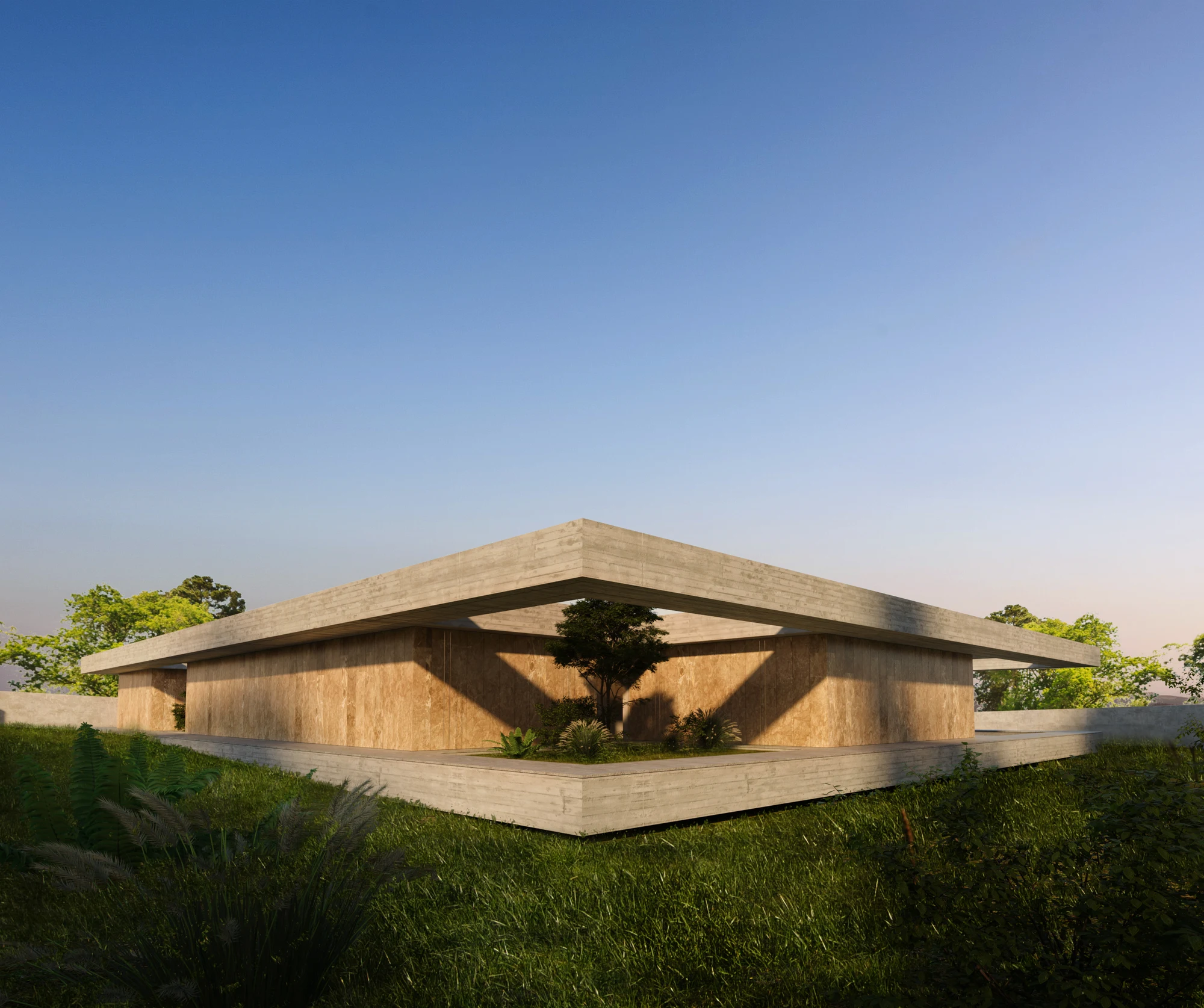 Fachada da DAEL House com pátio interior